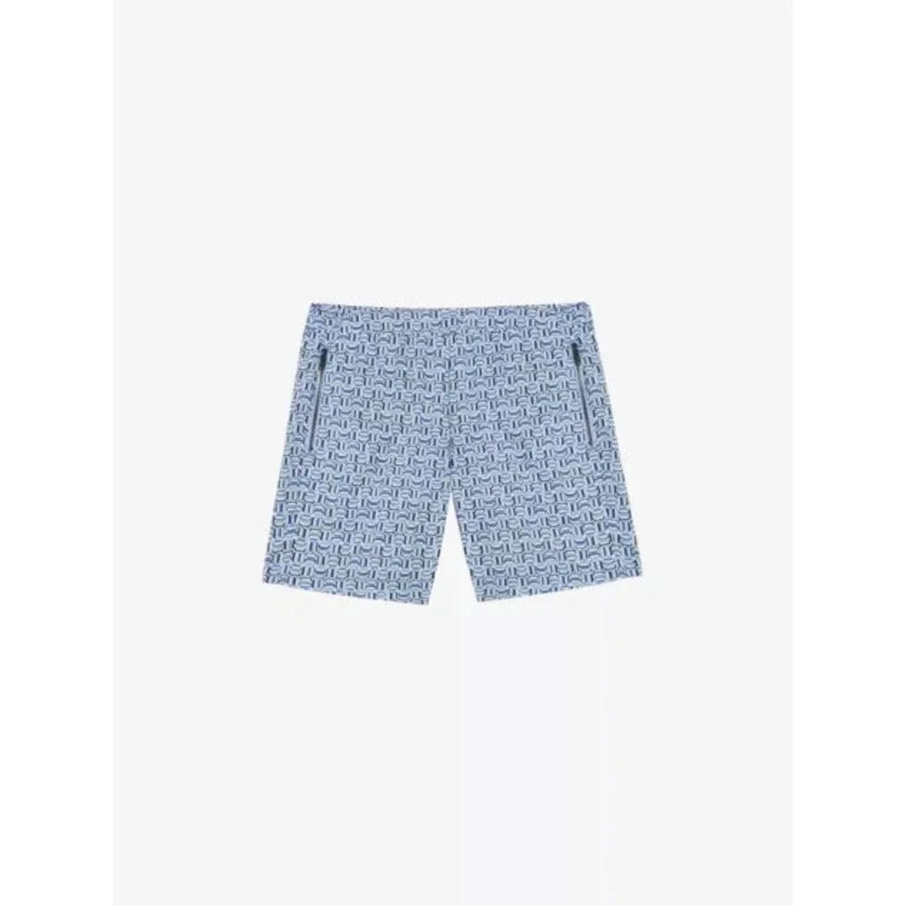 Ted Baker Crabbe Trunks Shorts Men's 2XL Blue Gemoatric Print Swimwear SGN1656